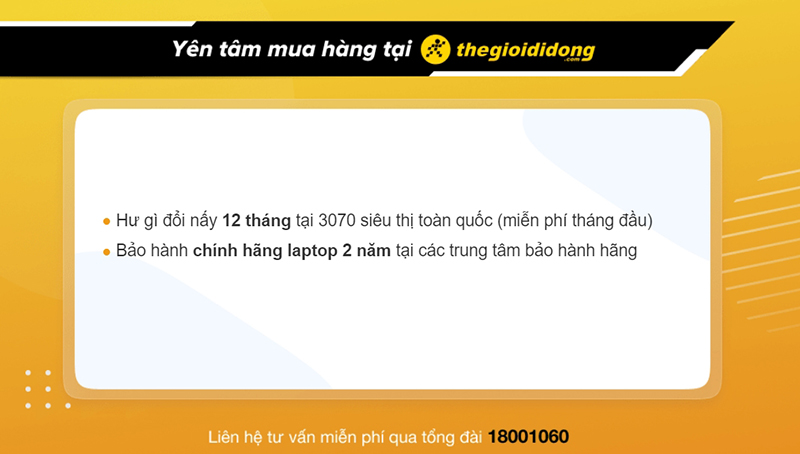 Bảo h&agrave;nh laptop tại TGDĐ